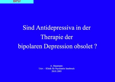 Sind Antidepressiva in der Therapie der bipolaren Depression obsolet?