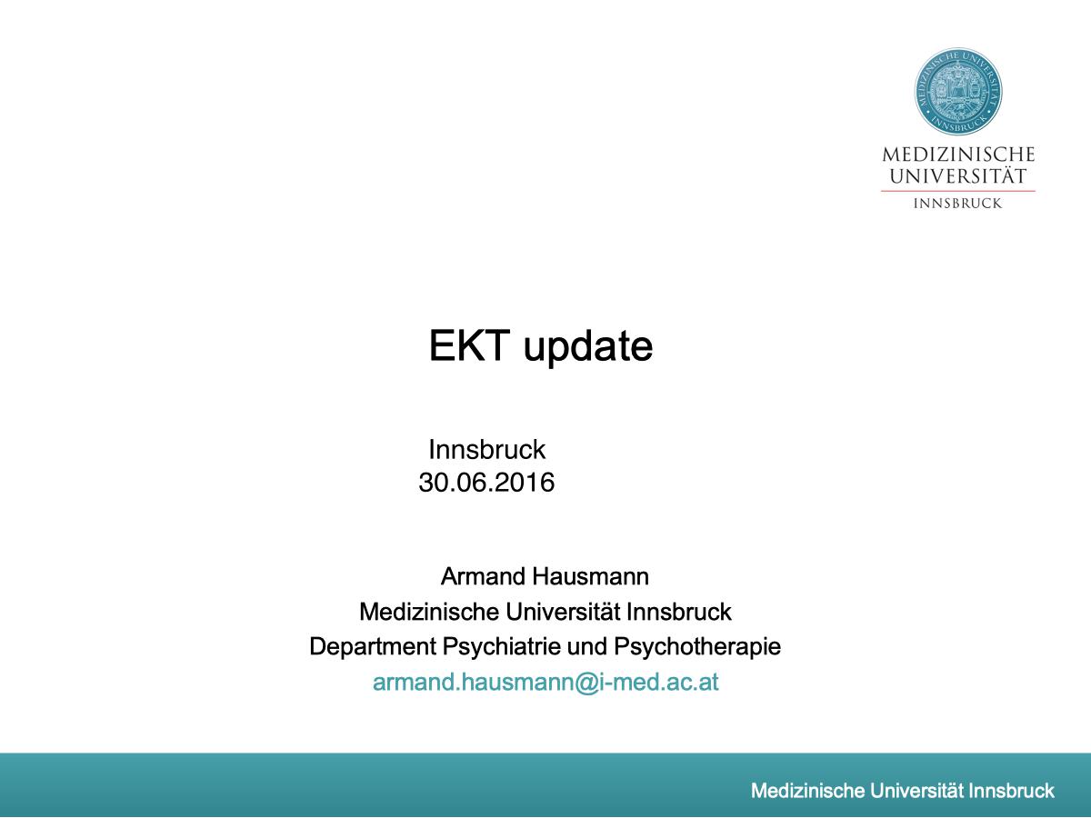 EKT update - Psychiater