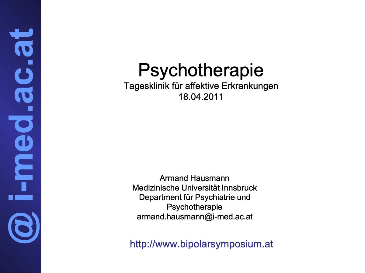 Psychotherapie - Psychiater